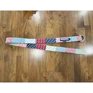 Vineyard Vines Canvas Patchwork Belt Size L, 1-7/16" Wide, Cotton